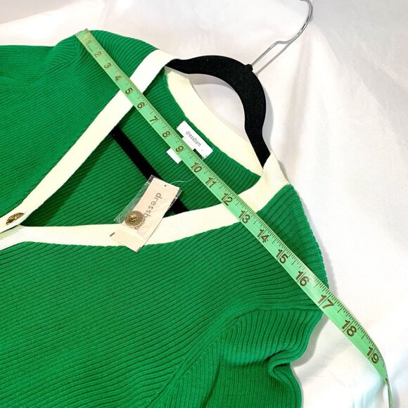 VTG Y2K Dress Barn Womens Long Sleeve Button Up Cardigan Sweater Green Sz M NWT - Picture 8 of 11